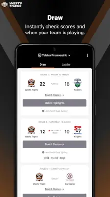 Wests Tigers android App screenshot 0